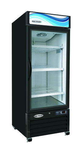Serv-Ware GR16B-HC - Serv-Ware - Refrigeration - 1 Door 16 cu. ft. Black Merchandiser Refrigerator - Dimensions: 25" W x