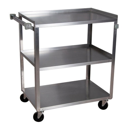 BK Resources BKC-1827S-3S - Utility Cart, 3-tier, 30-3/4"L x 18"W x 33"H, 27"L x 18"W shelf, standard grade, 20 ga. stainless