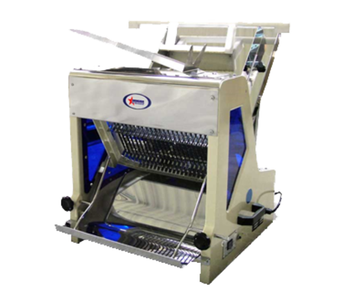Omcan 44247 15 Inch Bread Slicer 1/2 Inch Slice Thickness with Bagging Attachments