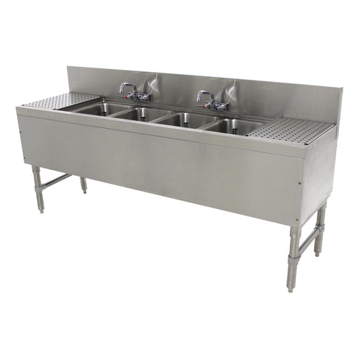 Advance Tabco PRB-19-64C - Prestige Underbar Sink Unit, 4-compartment, 72