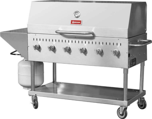 Omcan 47841 (CE-CN-0048-S LP) Outdoor Propane BBQ Grill LP Gas 47-1/5