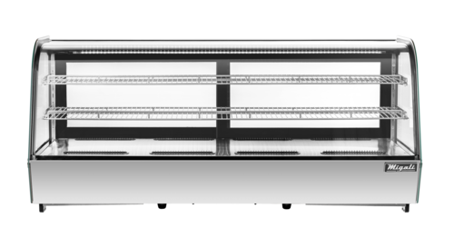 Migali C-88CTC-60 Countertop Display Case, 8.8 Cu Ft, Sliding Glass, Auto‑Defrost, 2 Shelves
