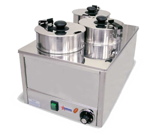 Omcan 11390 13¾ Inch Triple Food Warmer Electric 3 Compartment Stainless Steel