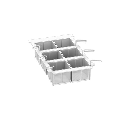 RATIONAL 60.75.305 - Portion Basket Kit, includes (6) 1/6 GN perforated baskets and frame, for size 2-S
