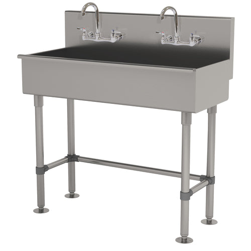 Advance Tabco 19-FM-40-F - Multiwash Hand Sink, with stainless steel legs and flanged feet, includes (2) faucets, 40