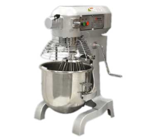 Omcan 20441 20 Quart Planetary Mixer Gear Driven Countertop with Stainless Steel Bowl and Attachments