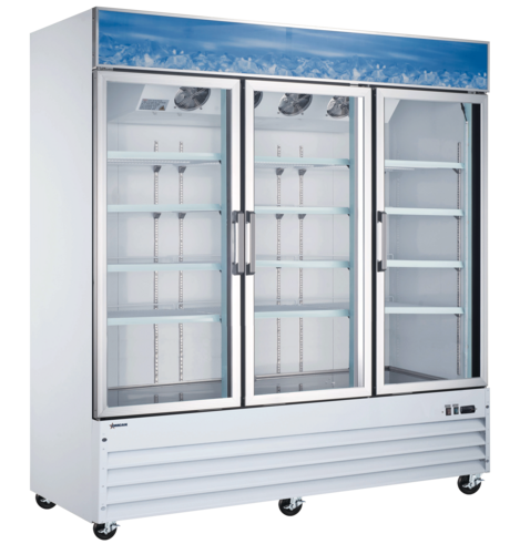Omcan 50052 78 Inch Refrigerator Merchandiser Three-section 53 cu.ft