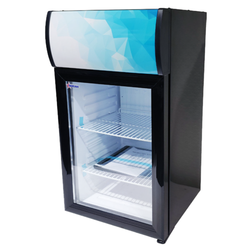 Omcan 44528 15 Inch Refrigerated Display Merchandiser Countertop Black Metal