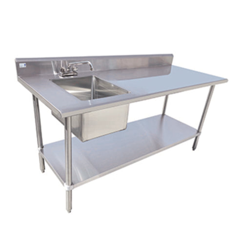Serv-Ware TSF-3060-L - Serv-Ware - Sinks - 60 Table with Sink (Left) - Dimensions: 60" W x 30" D x 35.5" H