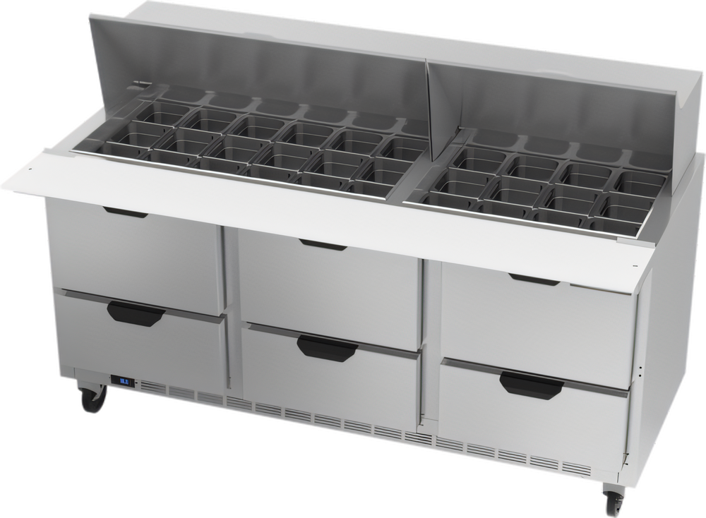 Beverage Air SPED72HC-30M-6 Refrigerated Prep Tables