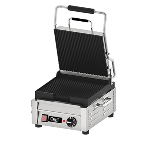 Omcan 42910 11 Inch Panini Grill Single Grooved Cast Iron Plates Electric