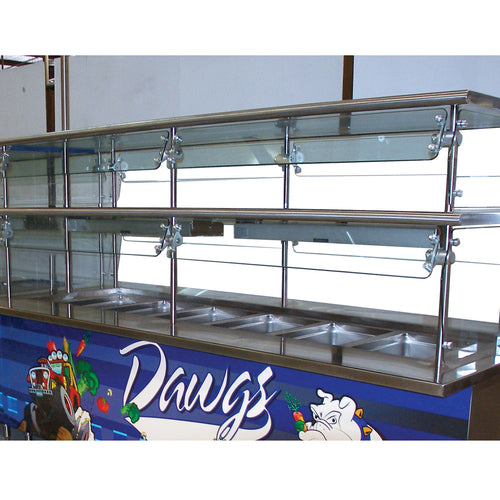 Advance Tabco NDSG-18-96 - Sleek Shield™ Food Shield, self service with adjustable front glass, double tier, 96