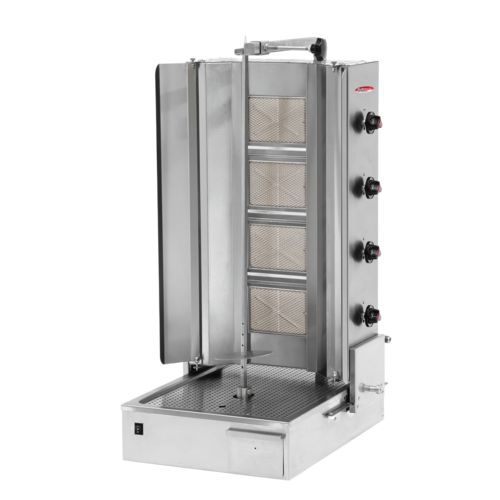 BakeMax BMDN151USA4 - Vertical Broiler, shawarma or gyro, 22.4"W x 28"D x 49.5"H, able to work either natural gas burners