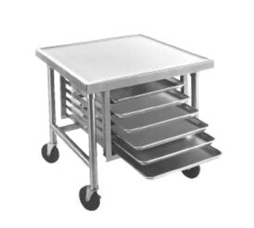 Advance Tabco MT-MG-300 - Mixer Table, mobile, 30"W x 30"D x 28H" 14/304 stainless steel top, galvanized base, aluminum pan
