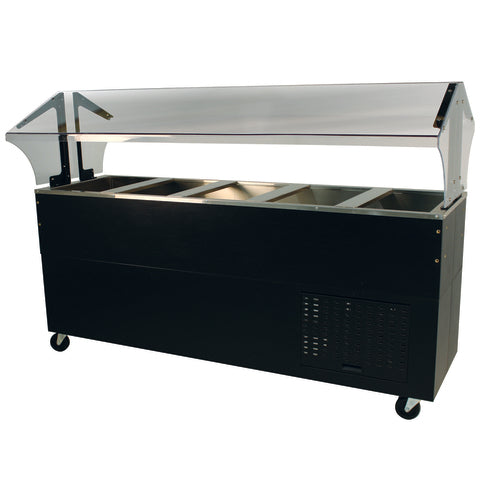 Advance Tabco BMACP5-B-SB - Serving Counter with Mechanically Assisted Cold Pan, includes: double sided sneeze guard, 77-3/4