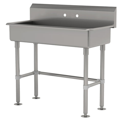 Advance Tabco FS-FM-1-ADA - Service Sink, splash mount faucet provision, with stainless steel legs and flanged feet, 40