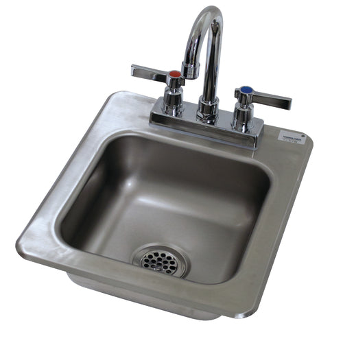 Advance Tabco DI-1-25 - Drop-In Bar Hand Sink, 12"W x 14"D overall, 9"W x 9"D front-to-back x 5" deep bowl, 20/304