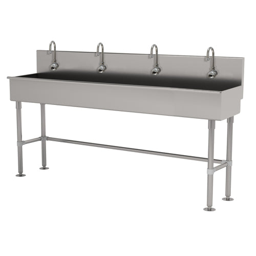 Advance Tabco 19-FM-80EF - Multiwash Hand Sink, with stainless steel legs and flanged feet, with (4) electronic faucets, 80