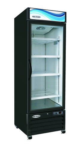 Serv-Ware GR23B-HC - Serv-Ware - Refrigeration - 1 Door 23 cu. ft. Black Merchandiser Refrigerator - Dimensions: 27