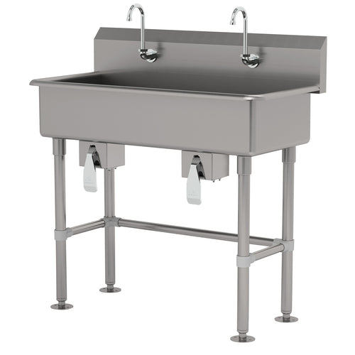 Advance Tabco FS-FM-40KV - Multiwash Hand Sink, splash mount faucet provision, with stainless steel legs and flanged feet,