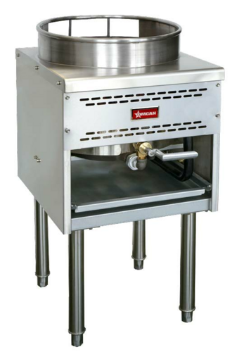 Omcan 47686 17-1/2 Inch Gas Wok Range Single Bowl 125000 BTU Jet Burner