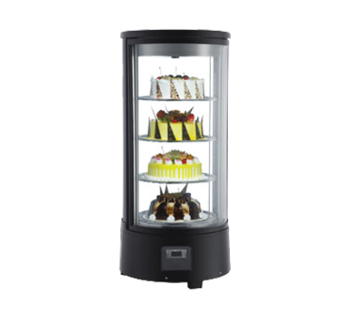 Omcan 39552 17-3/4 Inch Rotating Refrigerated Display Case Countertop Stainless Steel