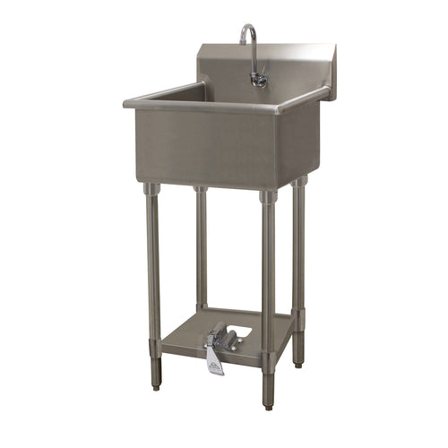 Advance Tabco FS-FM-2219FV - Service Sink, splash mount faucet provision, with toe-operated push valve, 20