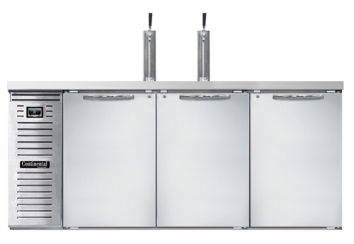 Continental Refrigerator KC79NSS - Draft Beer Cooler, 79" wide, 28.0 cubic feet, front breathing, (3) barrel or (4) straight wall keg