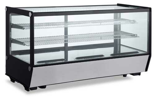 Omcan 47424 60 Inch Refrigerated Showcase Countertop with Adjustable Shelves
