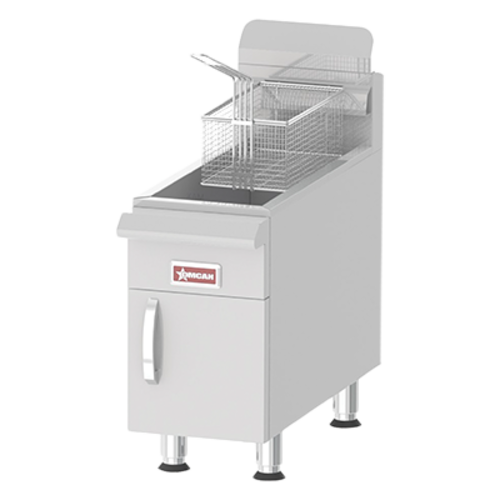 Omcan 43089 17 Inch Commercial Deep Fryer LP Gas with 30 lbs Capacity 4 Burner 13250 BTU