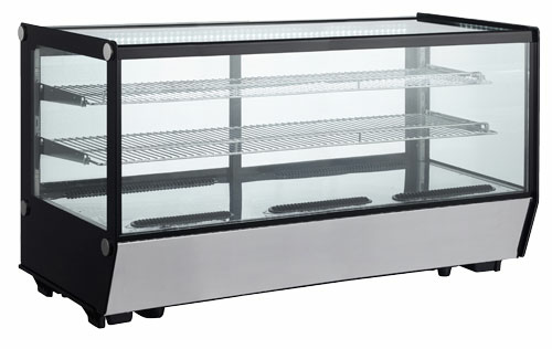 Omcan 47279 48 Inch Refrigerated Display Case Floor Model Two Shelves