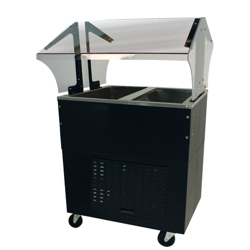 Advance Tabco BMACP2-B-SB - Serving Counter with Mechanically Assisted Cold Pan, includes: double sided sneeze guard,