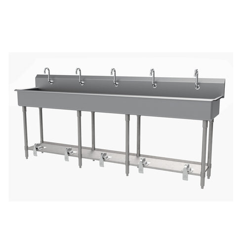 Advance Tabco FC-FM-100FV - Multiwash Hand Sink, splash mount faucet provision, with toe-operated push valve, 100