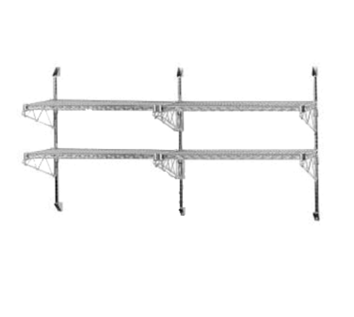 Advance Tabco ABM2-18-X - Special Value Wire Shelving Wall Post & Brackets, 2 tier, adjustable, mid-mount, heavy duty, for