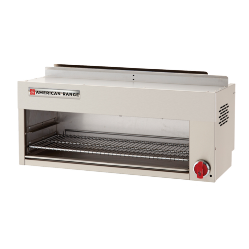 American Range ARCM-60 - Cheesemelter, gas, 60" wide, (2) infrared burners, manual controls with pilot, (1) rack with 3-rack