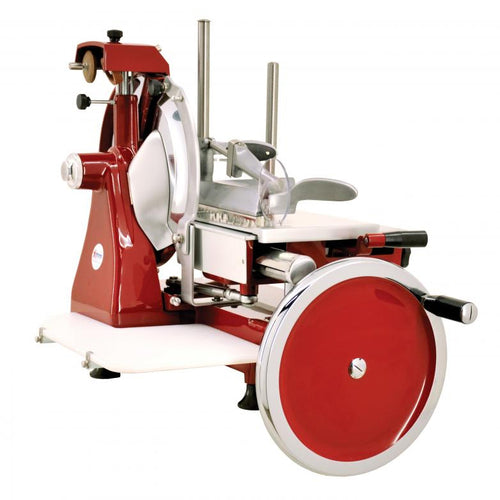 Omcan 13639 34 Inch Manual Food Slicer Carbon Steel Blade with Removable Sharpener