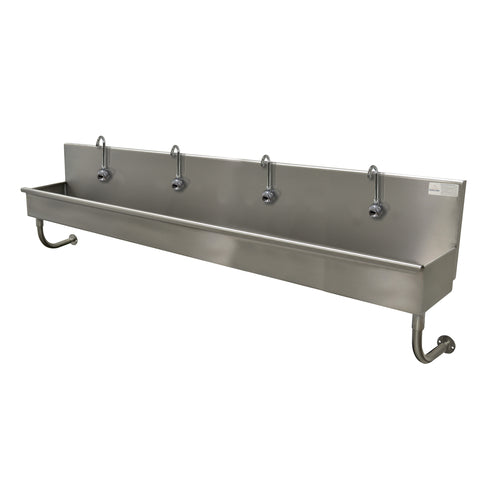 Advance Tabco 19-18-96EFADA - Multiwash Hand Sink, wall mounted, with (4) electronic faucets, 96