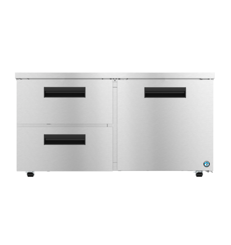 Hoshizaki UR60B-LPD2 - Undercounter Low Profile Refrigerator, reach-in, two-section, 60"W, 15.1 cu. ft., self-contained
