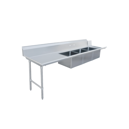 Omcan 48503 120 Inch Straight Soiled Dishtable with Three Sinks Stainless Steel