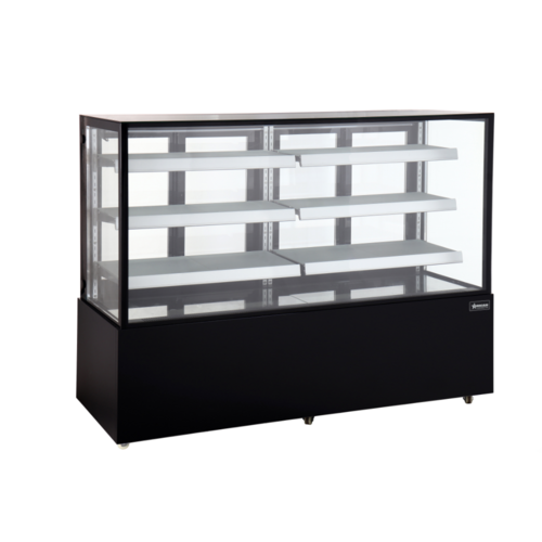 Omcan 48475 - (RS-CN-0571-BL) Square Glass Floor Display Case, refrigerated, 72