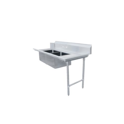 Omcan 48486 72 Inch Soiled Dishtable Stainless Steel with Pre-Rinse Sinks