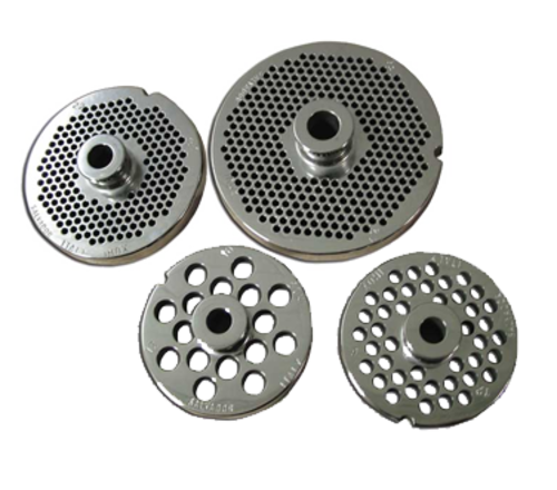 Omcan 11211 - (11211) European Style Machine Plate, with hub, #32, 1/2" (12mm), stainless steel