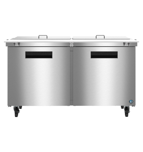 Hoshizaki SR60B-24MFC - Steelheart® Mega Top 60” Prep Refrigerator, 14.8 cu. ft., two-section, 60"W, (24) 1/6 size pans 4"