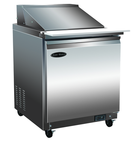 Serv-Ware SP29-12M-HC - Serv-Ware - Refrigeration - 12 Pan Mega Top Sandwich Prep Unit - Dimensions: 27" W x 29.9" D x