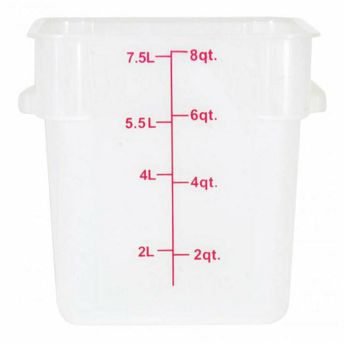 Omcan 80193 - (80193) Food Storage Container, 8 quart, square, polypropylene, translucent, NSF (Qty Break = 12 ea)
