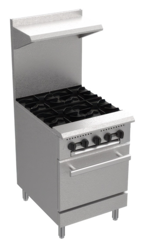 Serv-Ware SGR-4B-LP-SA - Serv-Ware - Gas Cooking - Liquid Propane - 24" Gas Range with Four (4) Open Burners - Dimensions: