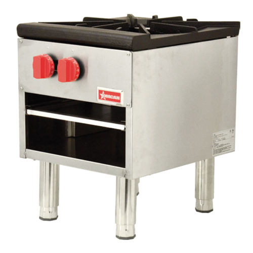 Omcan 37525 18 Inch Gas Stock Pot Range Single 100000 BTU with Drip Pan