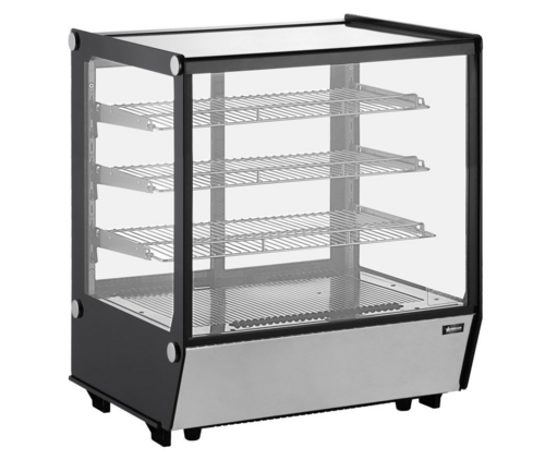 Omcan 47962 28 Inch Refrigerated Display Case Countertop 5.12 cu.ft stainless steel with sliding doors