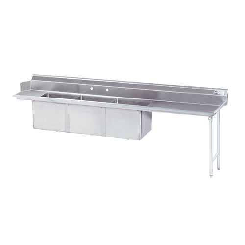 Advance Tabco DTC-3-2020-120R - Dishtable with 3-compartment Sink, 119”W, (3) 20