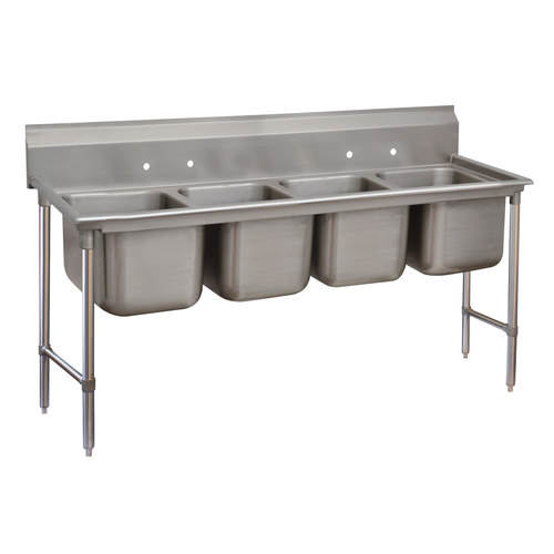 Advance Tabco 9-4-72 - Regaline Sink, 4-compartment, 20" front-to-back x 16" wide sink compartments, 12" deep, with 8"